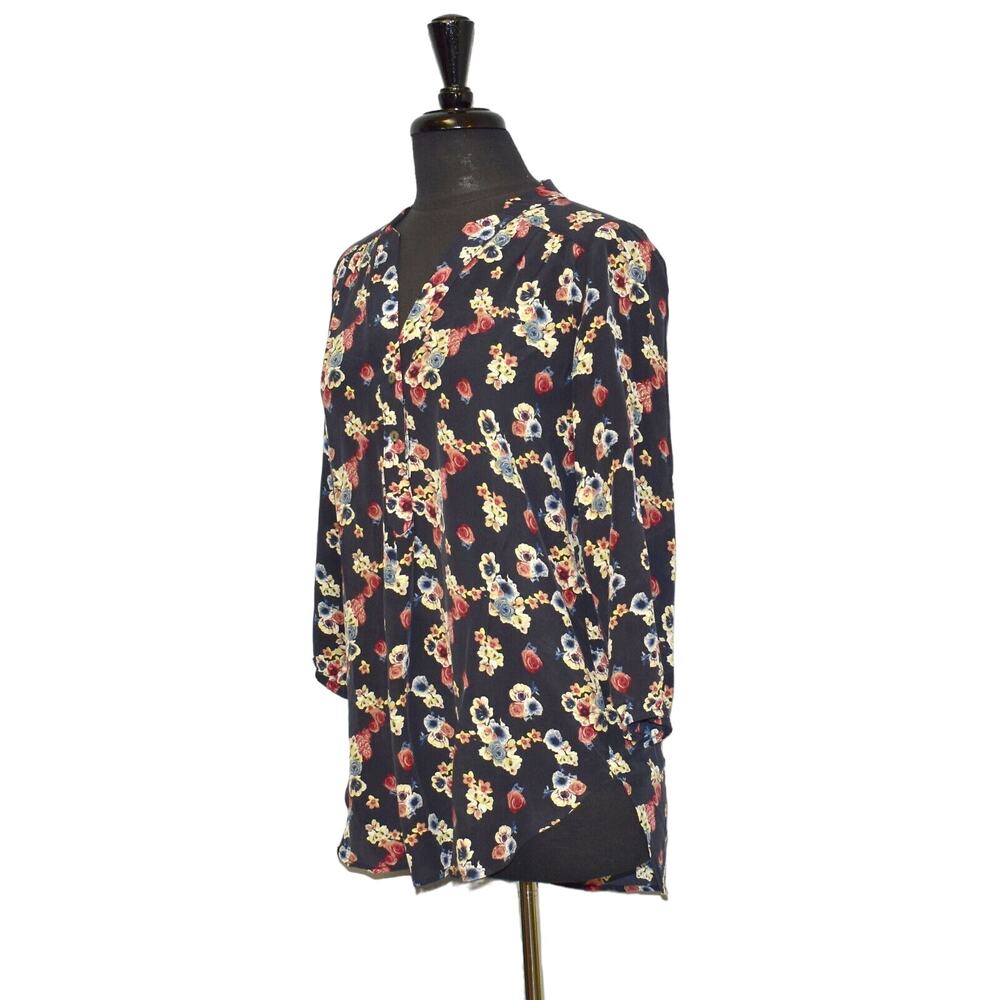 A5 NEW AMOUR VERT FOR STITCH FIX Silk Multi Floral Print 3/4 Sleeve Blouse Sz M